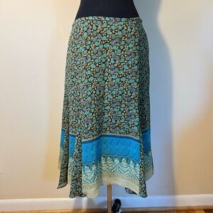 Emma James Teal and great floral midi skirt